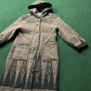 Vintage Woolrich Overcoat Unisex L Brown 90S Aztec Navajo Wool Parka Coat USA - Picture 1 of 8