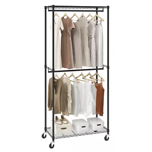 VEVOR Heavy Duty Clothes Rail Rack Hanging Garment Double Hanging Rods 300 lbs - Picture 1 of 12