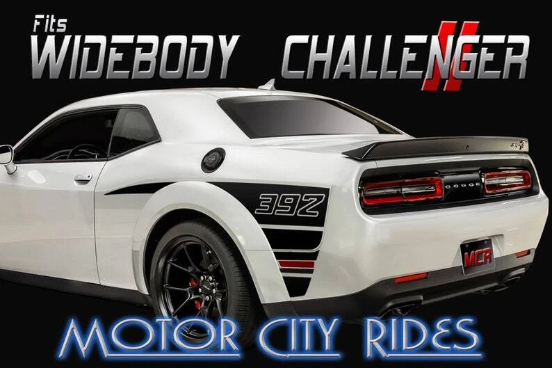 Fits Dodge Challenger WIDEBODY 2018-2023 392 HEMI SCAT PACK SRT QUARTER DECAL - Изображение 1 из 1