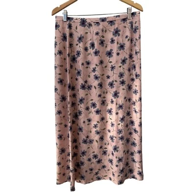 Maxi Falda Informal Esquina Floral Seda Mujer 16 Aberturas Rosa Bohemia Hippie Verano Foto 1 de 4