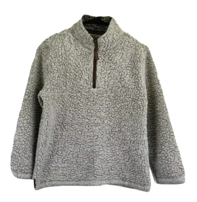 Chaqueta Pullover True Grit Mujer Sherpa Polar 1/4 Cremallera Punta Escarchada Talla L Foto 1 de 4