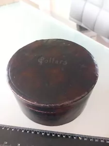 Antique Leather Collar Box C1910 Storage Prop Shop Display Reenactment - Picture 1 of 12