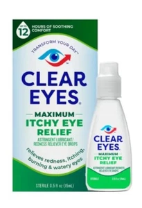 Clear Eyes Maximum Redness For Itchy Eye Relief Eye Drops, 0.5 Fl Oz 15ml - Picture 1 of 5