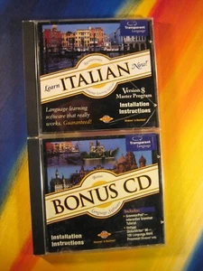 Learn Italian Now! Transparent Language CDROM Win98/XP Software with Bonus CD - Picture 1 of 3