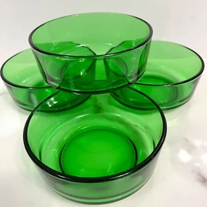 (4) Vintage Anchor Hocking Forest Green 4.25” Sherbet Bowls Depression Glass - Picture 1 of 15