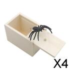 4X Wooden Prank Spider Scare Box Surprising Scare Happy Lifelike Accessories Toy