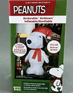 Gemmy Airdorable Navidad Vacaciones Inflable Cacahuetes Snoopy 21” Interior 🎄 Nuevo - Imagen 1 de 5