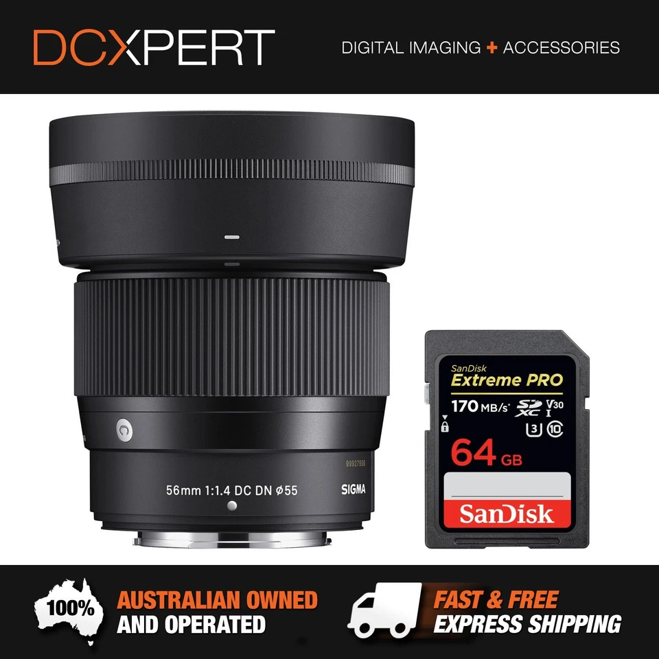 SIGMA 56MM F/1.4 DC DN CONTEMPORARY LENS FOR FUJI X-MOUNT (4351975) - image 1 of 4