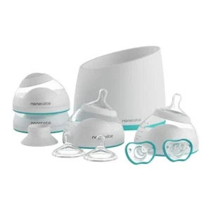 nanobebe Breastfeeding Baby Bottles Starter Set 21 pieces Anti Colic Teal - Picture 1 of 6