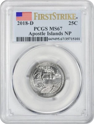 2018-D Apostle Islands ATB National Park Quarter MS67 First Strike - Image 1 of 2