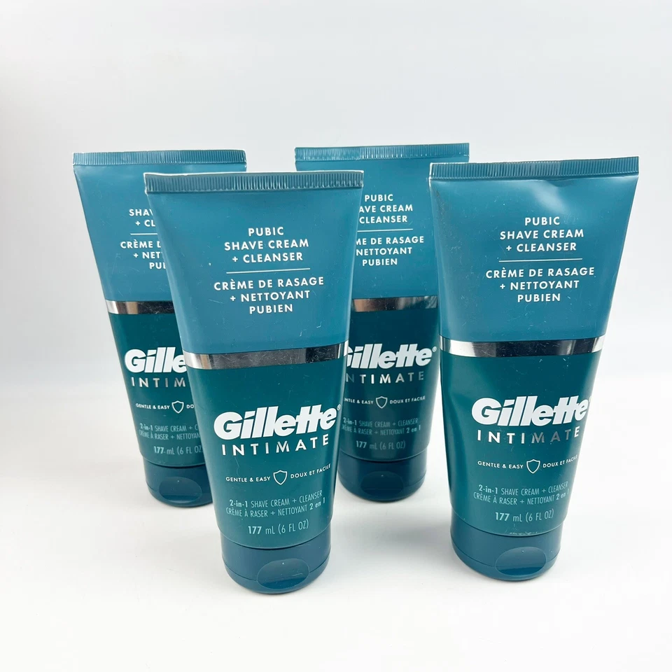 Gillette Intimate 2 in 1 Pubic Shave Cream Cleanser Gentle Formula ...