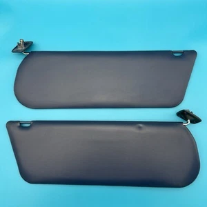 1987-1996 Ford F-150 F-250 F350 Bronco LT BLUE VINYL Sun Visors Sun Shade Pair - Picture 1 of 15