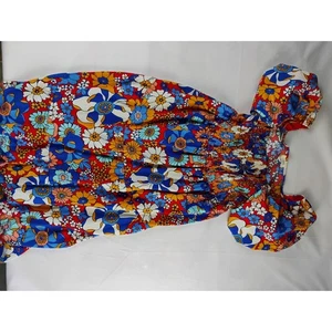 Umgee Floral Puff Sleeve Smocked Dress Multicolor Womens - Picture 1 of 3