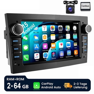2+64GB Android 14 Autoradio Für Opel Astra H Corsa C D Vectra C Zafira GPS NAVI - Bild 1 von 4