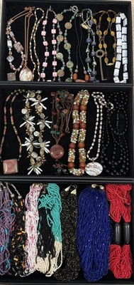 Juego de collar bohemio chic (22 piezas) - Estilos de piedra natural, cuentas y capas Foto 1 de 4