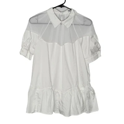 Opening Ceremony女式6码白色透明Yoke薄纱衬衫 — 第 1/4 张图片