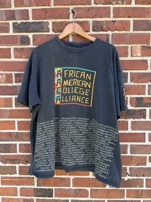 Camiseta vintage de la Alianza Universitaria Afroamericana / Negra / Años 90 2XL Foto 1 de 4