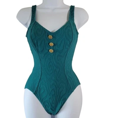 De Colección Maillot Baltex Kelly Verde Traje de Baño de Una Pieza 8 Texturas Sexy Playa Verano Foto 1 de 4