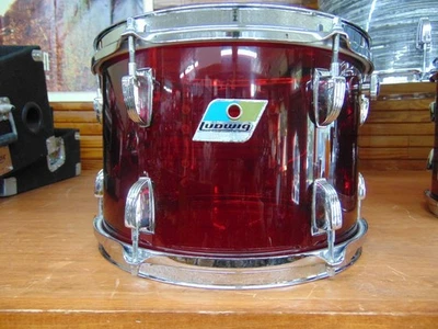 Tambor Tom vintage Ludwig Red Vistalite 8" x 12" Foto 1 de 4