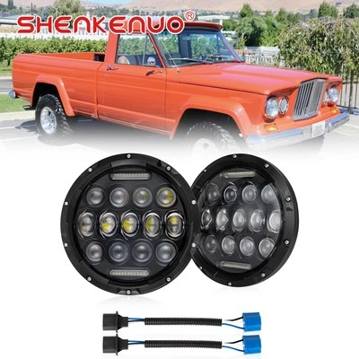 Faros halo LED redondos de 7 pulgadas de haz DRL alto/bajo para Jeep J-2500 - J-4500 Foto 1 de 4