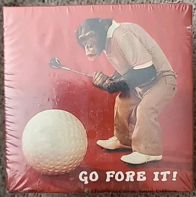 NOS - Vintage Springbok - GO FORE IT! - 7" x 7" Puzzle 70+ Pieces - Golf Chimp - Image 1 of 4