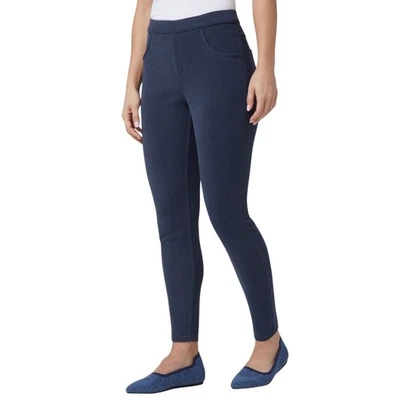 Leggings estilo jean de sarga suave para mujer HUE talla XL X-grande azul marino Foto 1 de 4