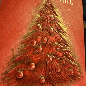 Tarjeta de Navidad de Colección Mcm Todo Árbol Rojo Decorado Arcos Dorados Sello de Esposa - Imagen 1 de 7