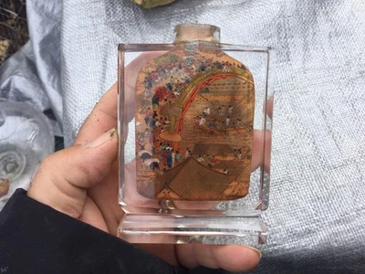 Botella de tabaco pintada al revés china vintage grande 4 pulgadas sin precio base Foto 1 de 4