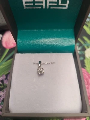 Effy® 1/10 ct. t.w. Collar colgante de diamantes cultivados en laboratorio en plata de ley Foto 1 de 3