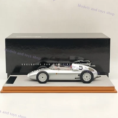 1/18 Tecnomodel Porsche 718 F2 1960 Solitude GP #5 Silver Resin Car Model - Image 1 of 4