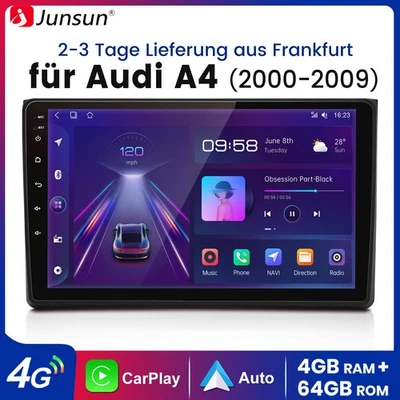 Für Audi A4 8E 8H B6 B7 2000-09 8Kern 4+64G Android 14 Carplay Autoradio GPS Nav - Bild 1 von 4