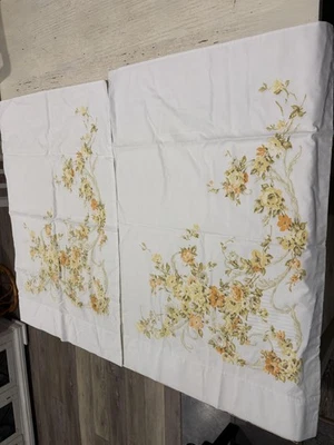 Par de fundas de almohada vintage JP Stevens Utica 42x36 sin percal de hierro hechas en EE. UU. Flor Foto 1 de 4