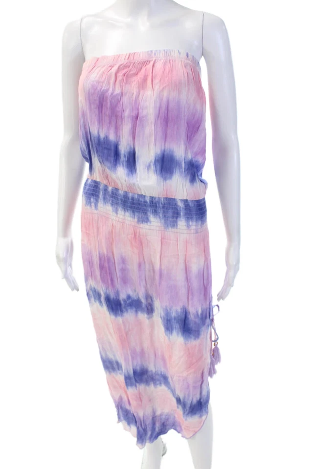 Vestido maxi de verão feminino Becca by Rebecca Virtue rosa sem mangas viscose tamanho P - Imagem 1 de 4