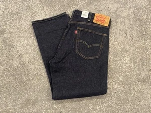 Levis 501 Denim Jeans Mens 38x29 Dark Wash Straight Leg Fly Buttons NWT - Picture 1 of 10
