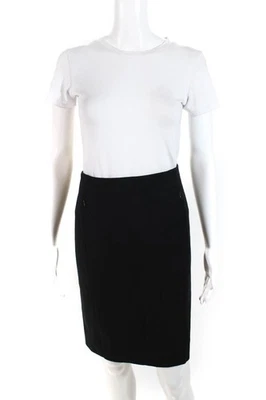 Женская юбка миди Diane Von Furstenberg на боковой молнии однотонная трапециевидная черная размер 4 - Изображение 1 из 4