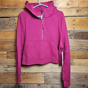 Neu mit Etikett lululemon Scuba übergroßer Hoodie mit halbem Reißverschluss XL/XXL Granatapfel - Bild 1 von 12
