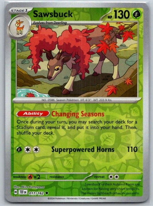 Sawsbuck - 017/162 Reverse Holo SV05: Temporal Forces NM - Image 1 of 2