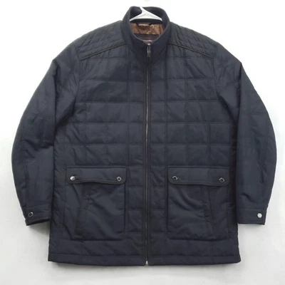 Johnston & Murphy Jacket Mens XL Navy Quilted Full Zip Coat - Image 1 of 4
