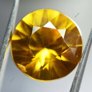 8.70 Ct A+ NATURAL Ceylon Sapphire ROUND CUT Yellow Loose Gemstone CERTIFIED - Picture 1 of 6