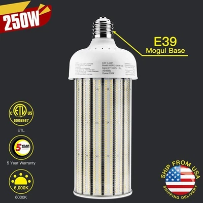 250W LED Corn Bulb 5000K For Workshop Airport Office High Bay Light AC347V 480V - Image 1 of 4