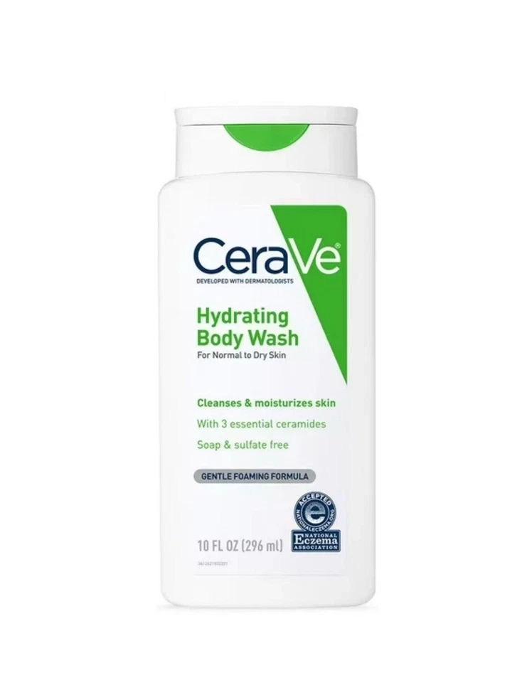 CeraVe lavagem corporal hidratante para pele seca frasco de 10 oz lacrado NOVO - Imagem 1 de 2