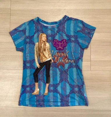 Camisa púrpura vintage Hannah Montana a tiempo parcial estrella del pop estampado L 10-12 Foto 1 de 4