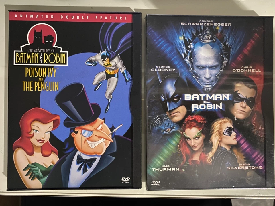 2 DVD's Batman and Robin Poison IV & Penguin Cartoon+ 1997 Batman & Robin NEW Foto 1 de 2