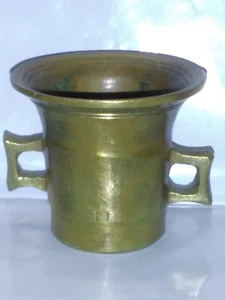 Antica Farmacia 1 7/8" Ottone Mortaio Farmacia Farmacia Farmacia Strumento Medico Farmaco Piccolo - Foto 1 di 5