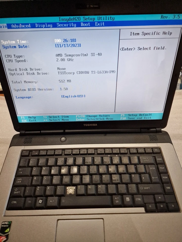 Toshiba Satellite Pro L300D-21U Amd Sempron SI-40 2GHz Untested For Parts - Image 1 of 4