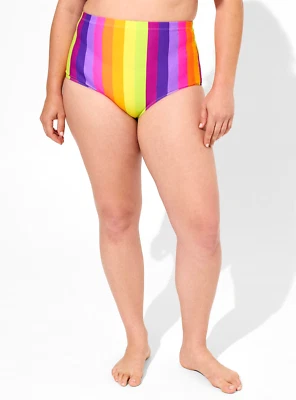Pantalones de natación lisos de tiro alto para mujer Torrid Rainbow talla 0 12 grandes nuevos con etiquetas Foto 1 de 4