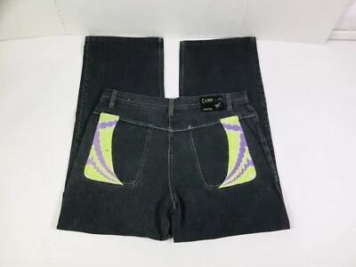 Chams Destiny Designer Jeans Mens Sz 38x30  Black embroidered StreetWear - Image 1 of 4