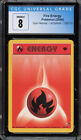 CGC 8 NM/MINT Fire Energy 128/132 GYM HEROES NON HOLO Pokemon Card INV437
