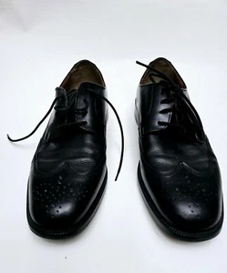 BOSTONIAN OXFORD SCHWARZ LEDER WINGTIP BROGUE RUNDE SPITZE GRÖSSE 9M - Bild 1 von 5