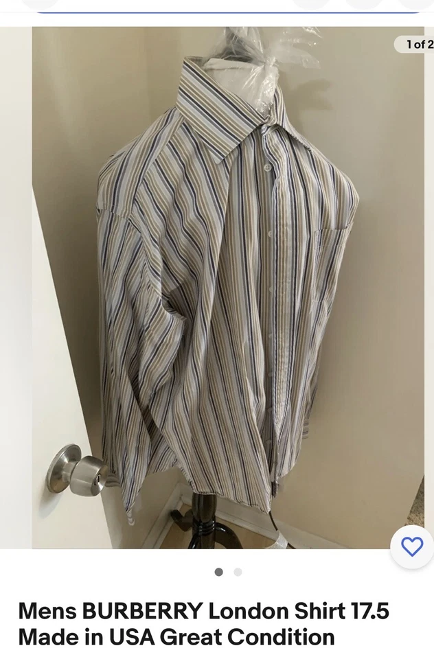 Burberry London Men’s  Long Sleeve Button Up Dress Shirt Size  Plaid 17.5 - Image 1 of 4